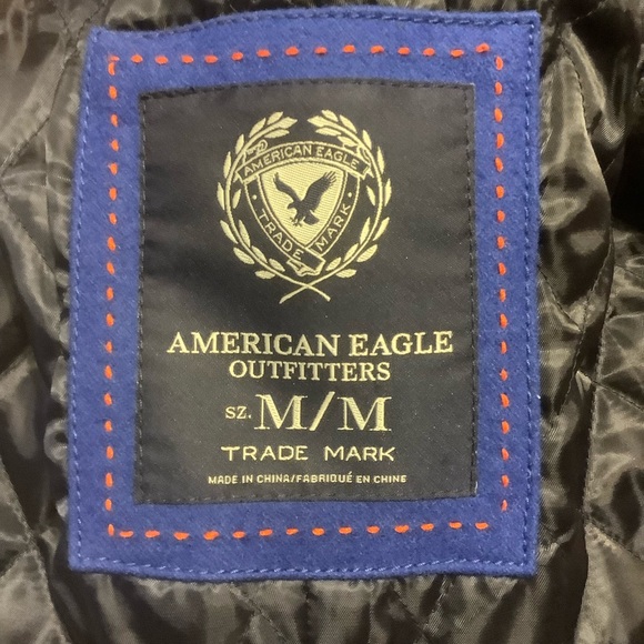 AMERICAN EAGLE BLUE WOOL BLEND DOUBLE BREASTED PEA COAT/ NWT/ Size M - Picture 11 of 15